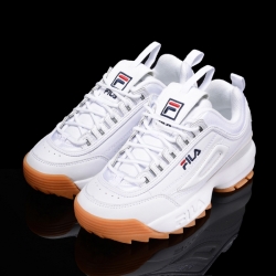 Fila Disrupter 2 - Miesten Urheilujalkineet - Valkoinen/Mustat/Punainen | FI-50290